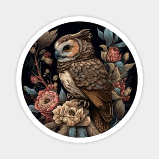 Cute Floral Owl Magnet